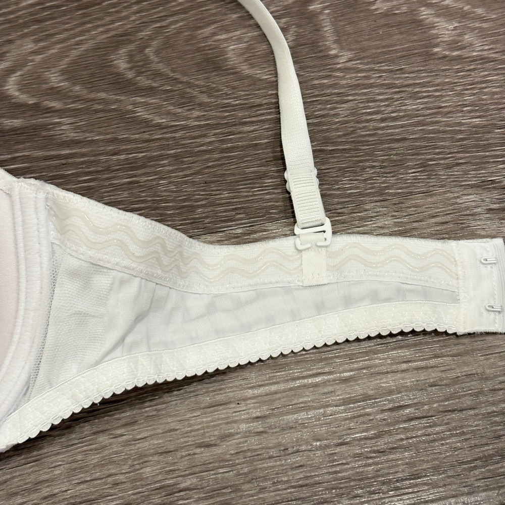 Marie Jo Avero Heartshape Bra Natural White Gingham Daisy Straps 36B Underwire - Picture 11 of 15
